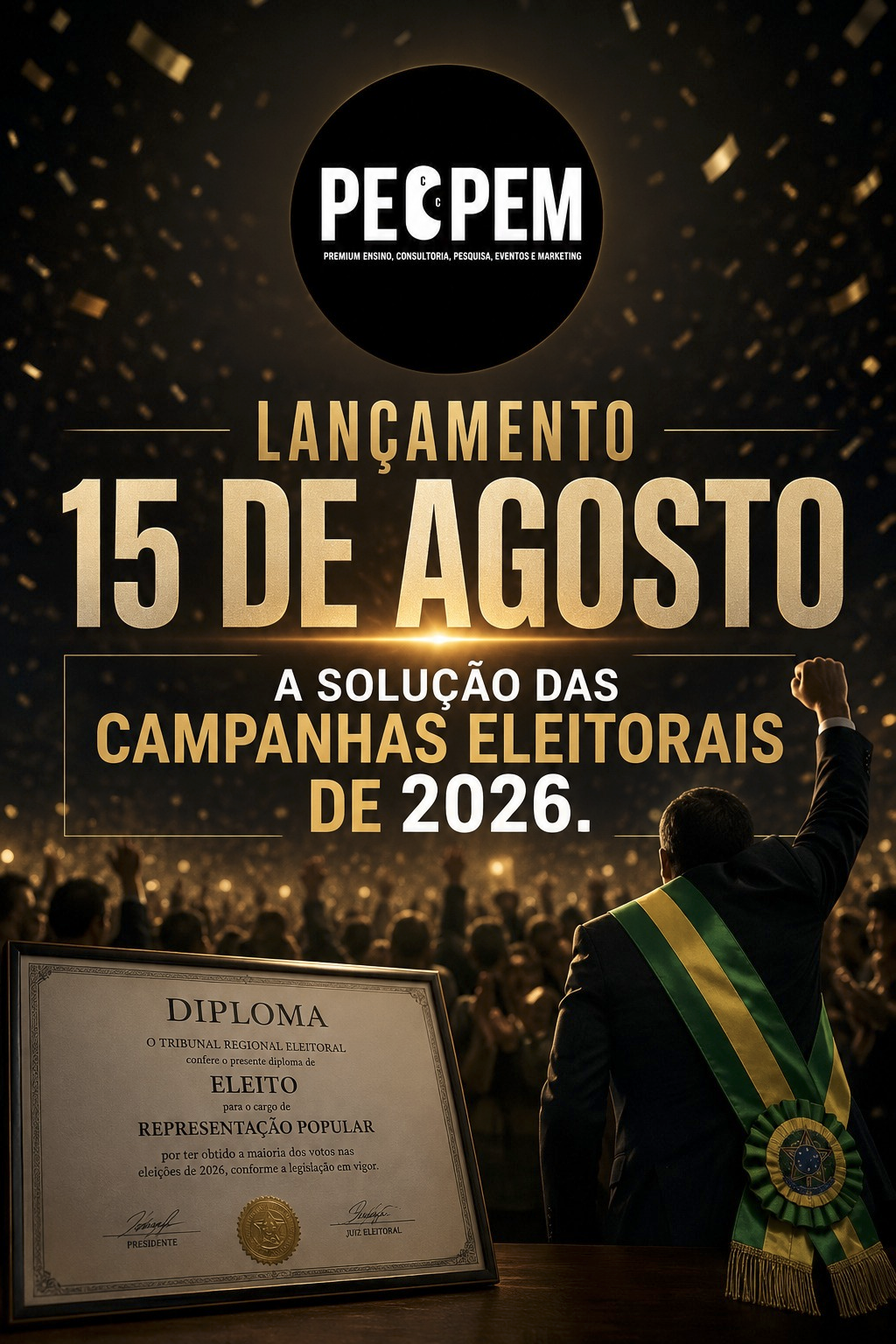 Lançamento em 15 de agosto - A solução das campanhas eleitorais de 2026.